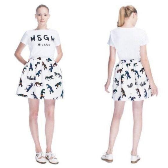 MSGM Panther Print Skirt Flare Full Monkey Circle - Picture 3 of 14